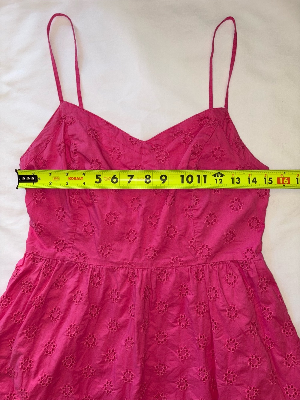 Old Navy Y2K Pink Eyelet Sundress Medium Cottagecore Babydoll Mini Dress - Picture 3 of 6